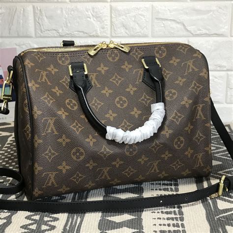 louis vuitton speedy with black handles|authentic louis vuitton speedy.